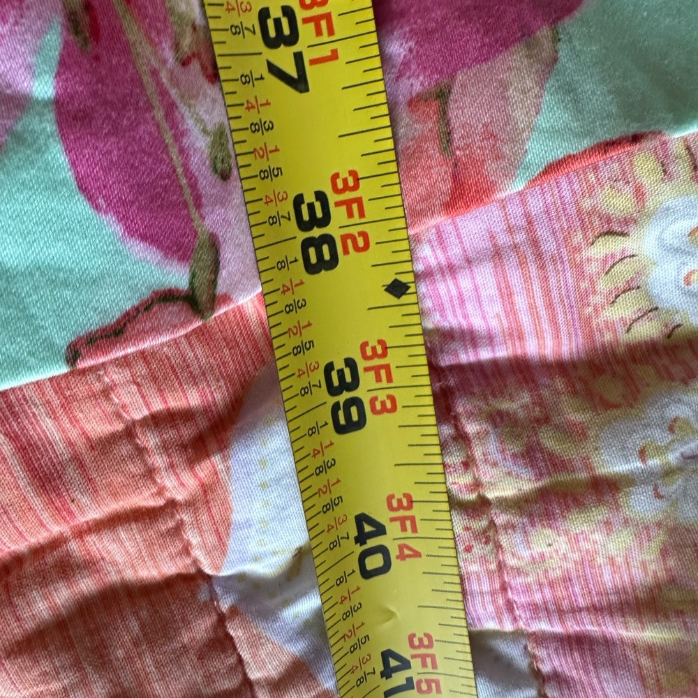 🌸 Chaps Floral Fit & Flare Dress Size 12 Mint Pink Cotton - Picture 5 of 8